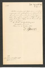 k.k. naturhistorisches Hofmuseum, Intendanzakten 1885-1896 (Hauer), Aktenzahl Z.386/1887, Seite 1